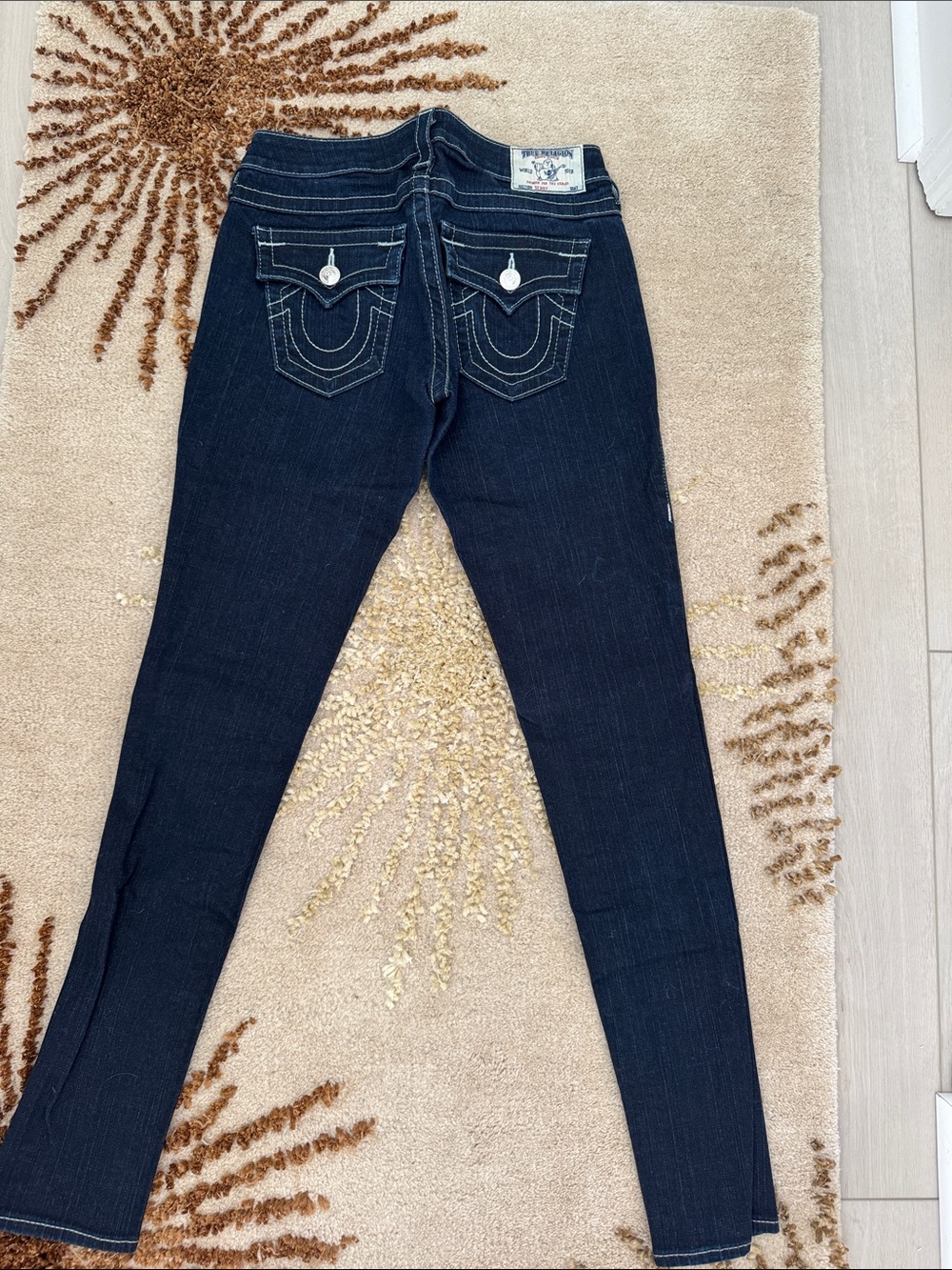 True Religion Dark Indigo Bootcut Jeans with Contrast Stitching - Picture 5 of 5